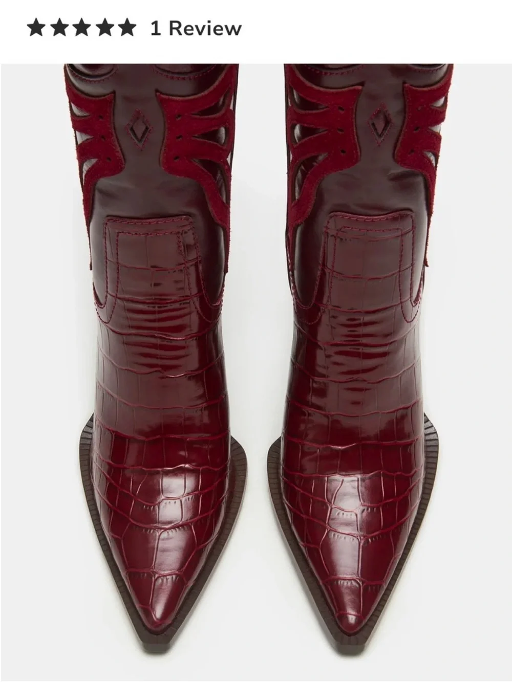 Steve Madden Burgundy Red Over-the-Knee Western Boots